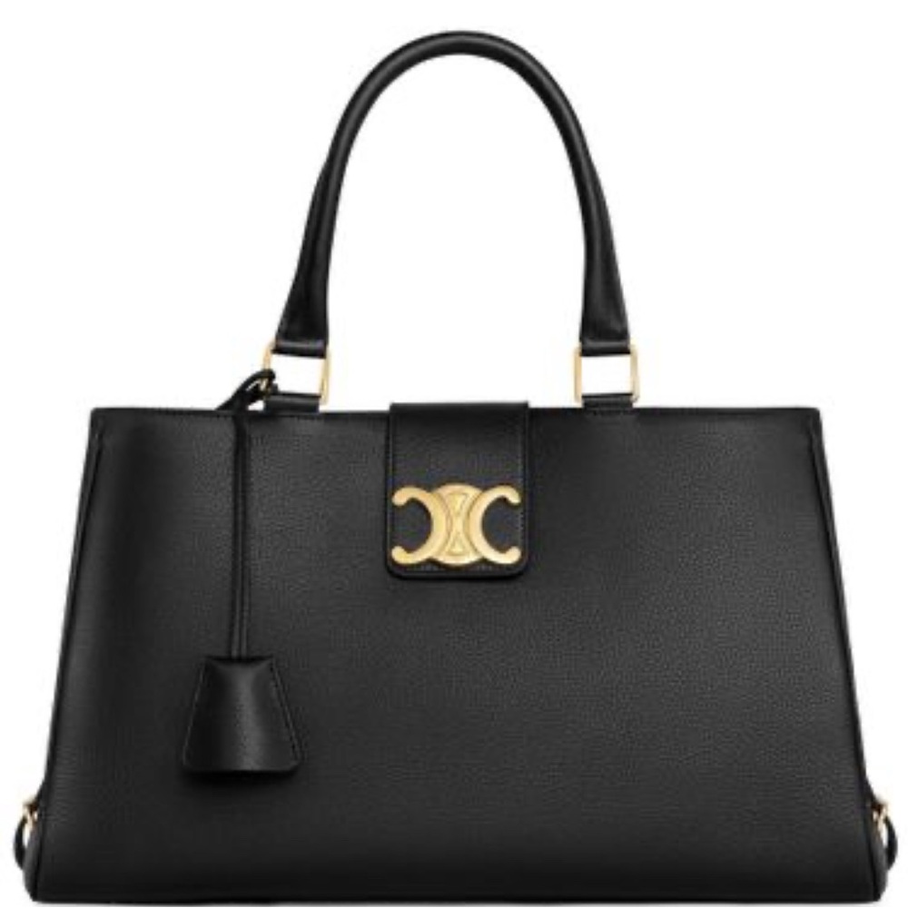 Celine Appoline Trio Black Calfskin Leather with Gold hardware